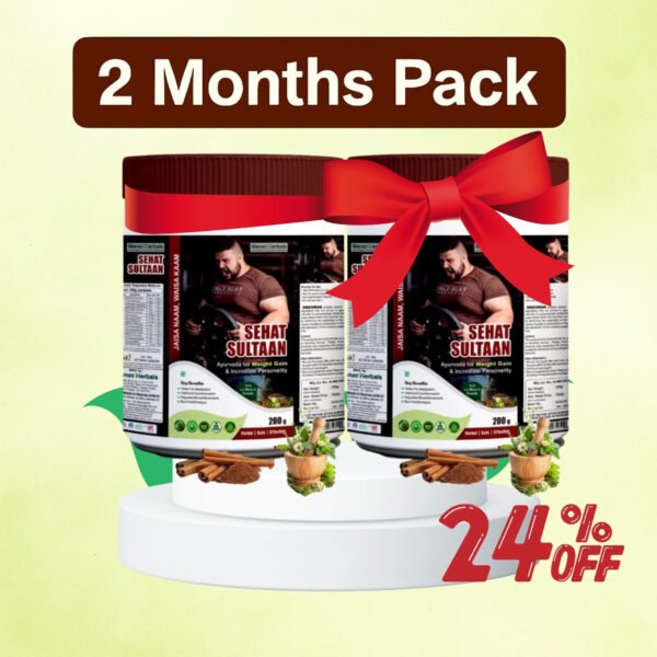 Two Months Pack SEHAT SULTAAN Ayurvedic Weight Gainer/Mass Gainer Powder